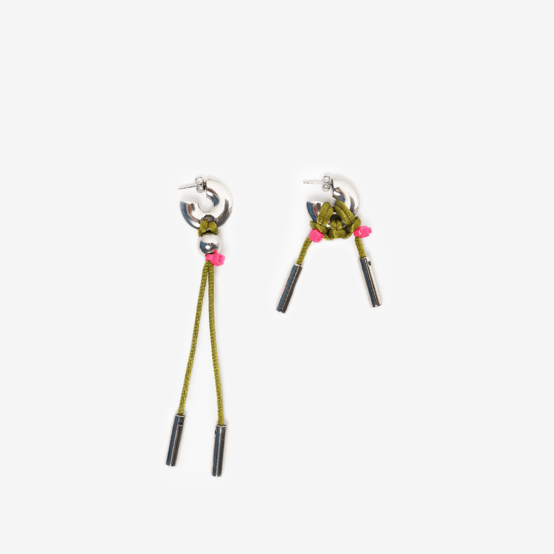 KITESY MARTIN STUDIOEarringEARRINGS LA BÉBÉ CORDON SILVERED/GREEN