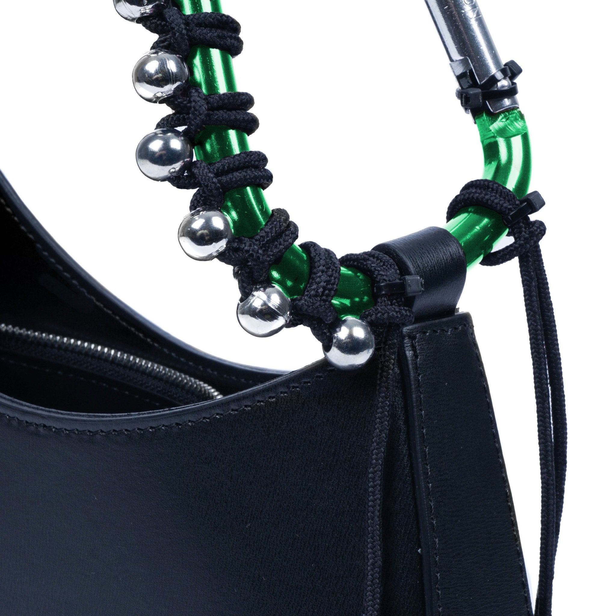 KITESY MARTIN STUDIOHANDBAGHANDBAG LE SAC DEMI LUNE GREEN BLACK ROPE