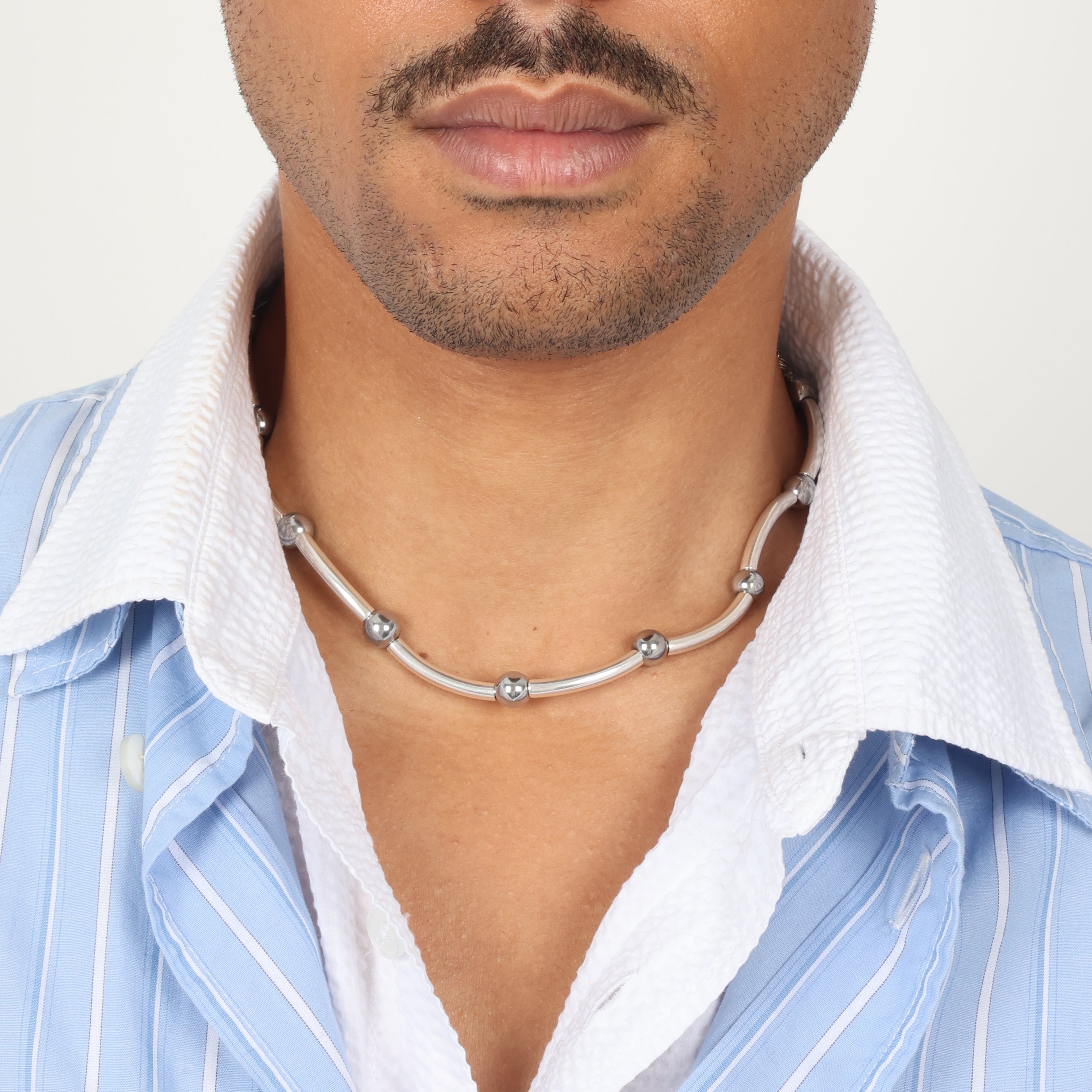 NECKLACE LE MACARONI SILVERED