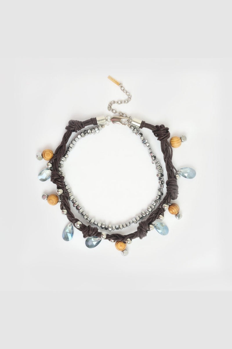 REAWAKENED NECKLACE LE MARTHE SILVERED/BROWN