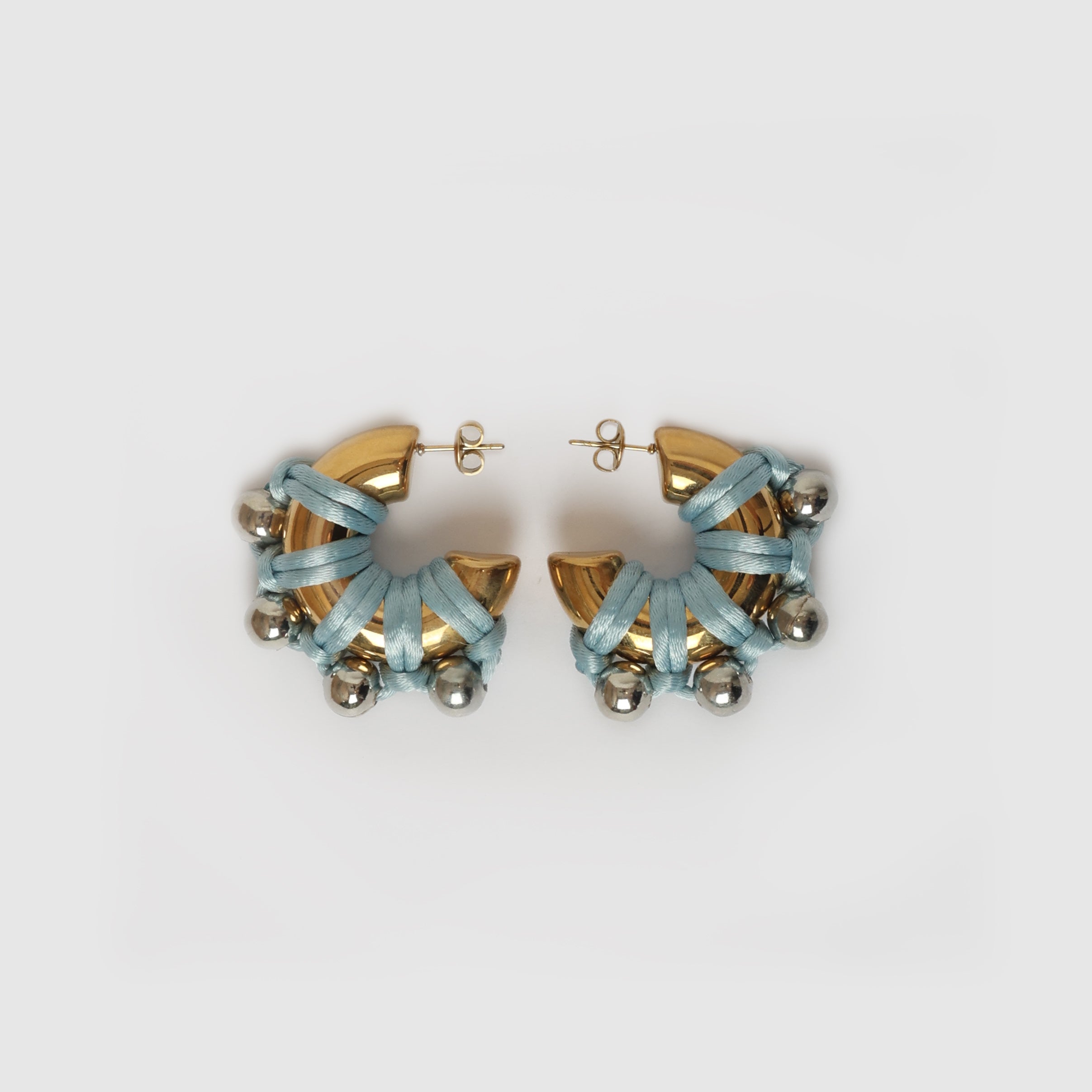 EARRINGS LA CHUNKY GOLDEN/BLUE