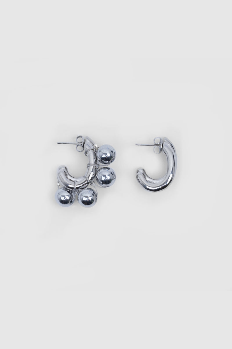 EARRINGS LA CHRIS SILVERED