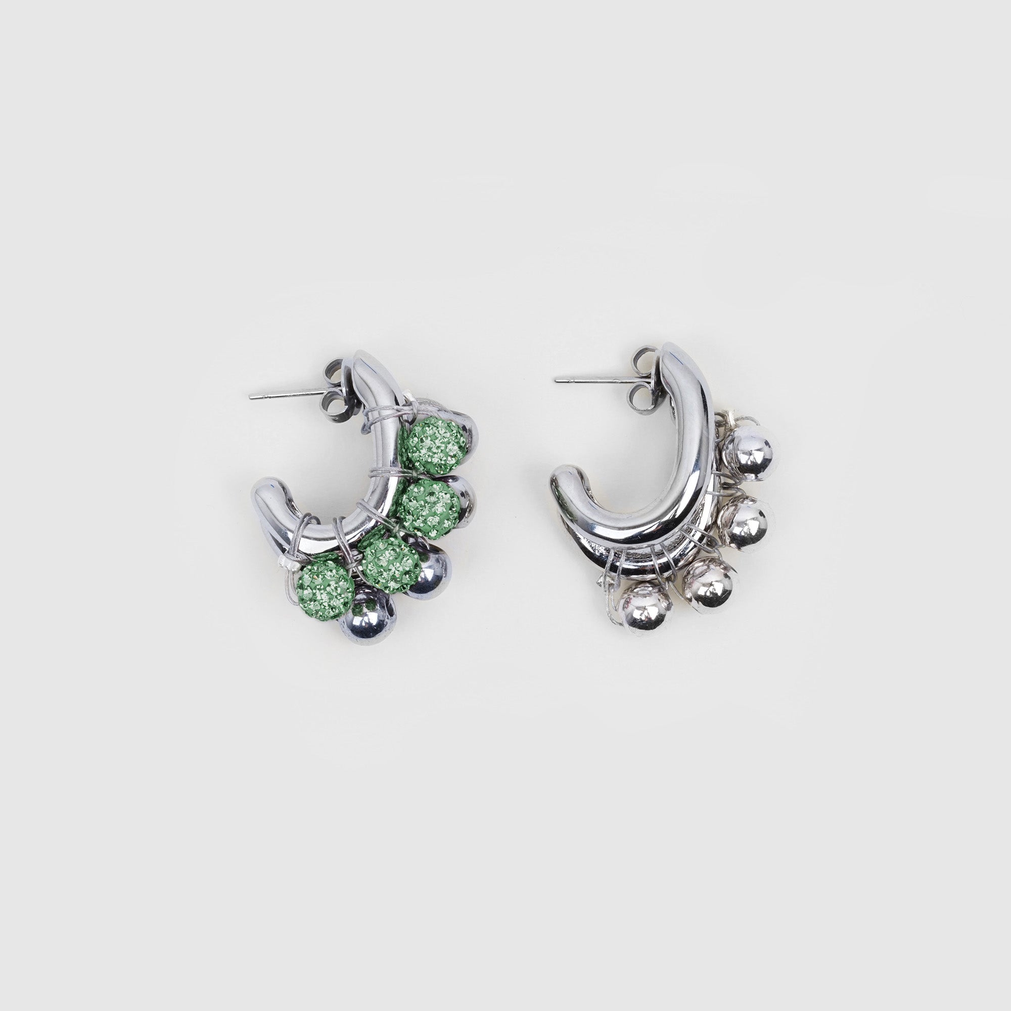 EARRINGS LA BICHRIS SILVERED/GREEN