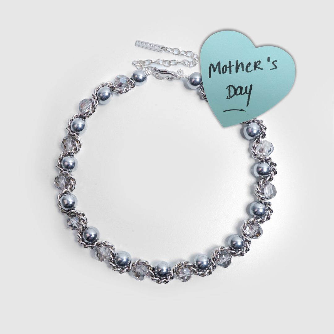 NECKLACE LE SERPENT SILVERED/CRYSTAL