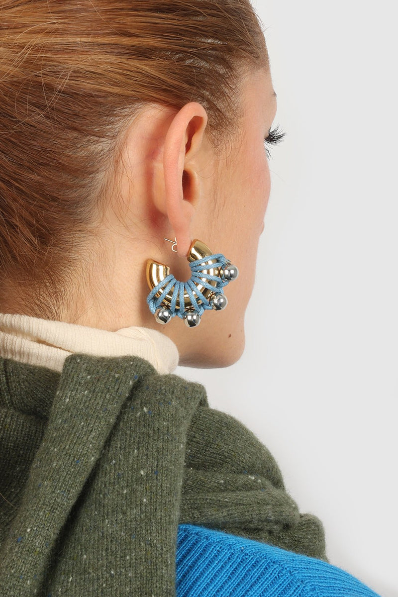 EARRINGS LA CHUNKY GOLDEN/BLUE - image secondaire