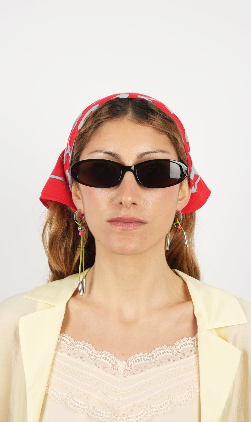 BOUCLES D’OREILLES LA BÉBÉ CORDON ARGENTÉ/VERT  - image secondaire