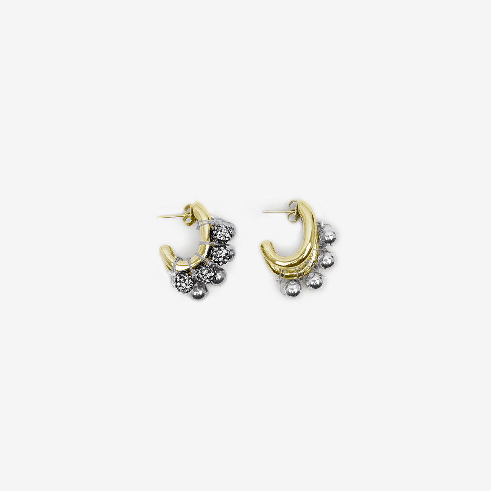 BOUCLES D’OREILLES LA BICHRIS DORÉ/STRASS