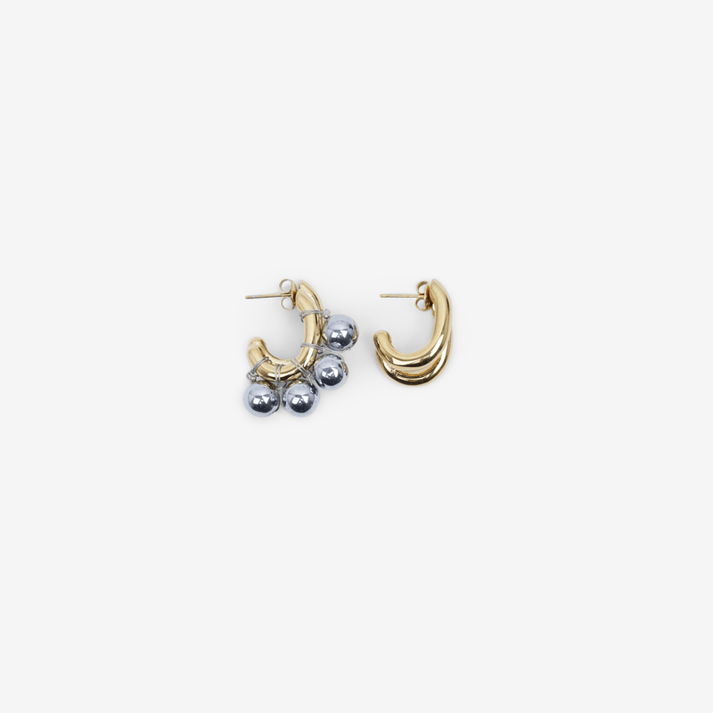EARRINGS LA CHRIS GOLDEN/SILVERED