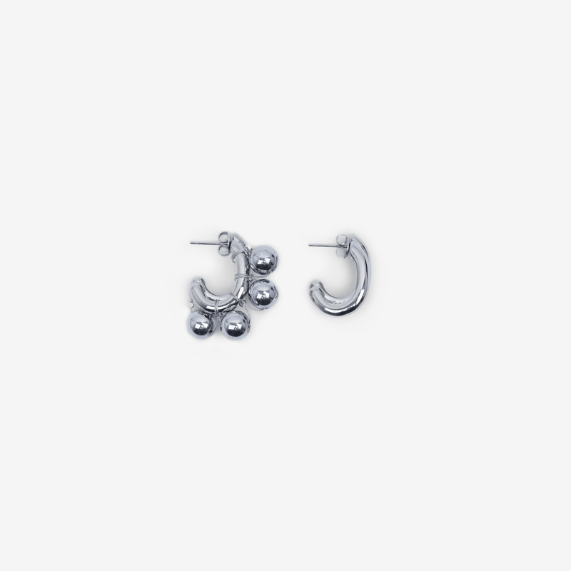 EARRINGS LA CHRIS SILVERED
