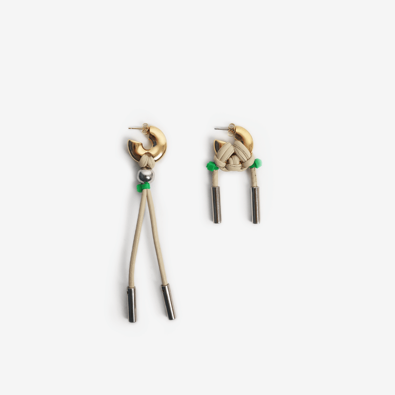 BOUCLES D’OREILLES LA BÉBÉ CORDON DORÉ/CRÈME