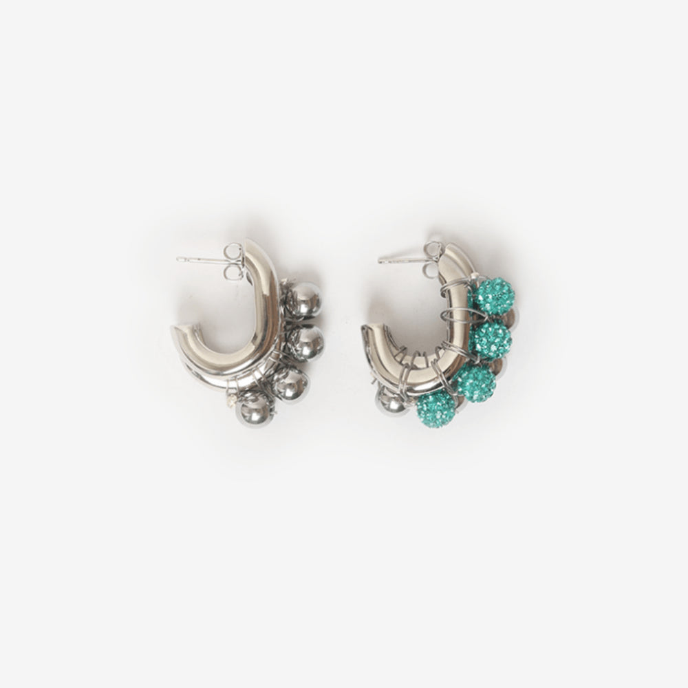 BOUCLES D’OREILLES LA BICHRIS ARGENTÉ/BLEU