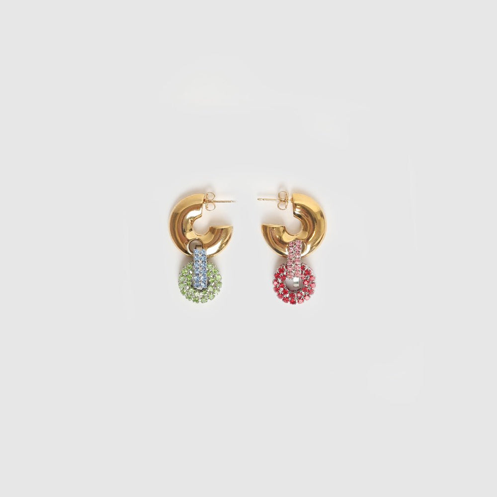 EARRINGS LA FOUQUETS GOLDEN/STRASS