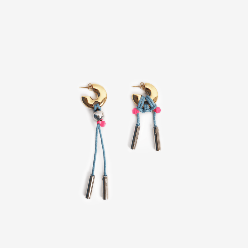 BOUCLES D’OREILLES LA BÉBÉ CORDON DORÉ/BLEU