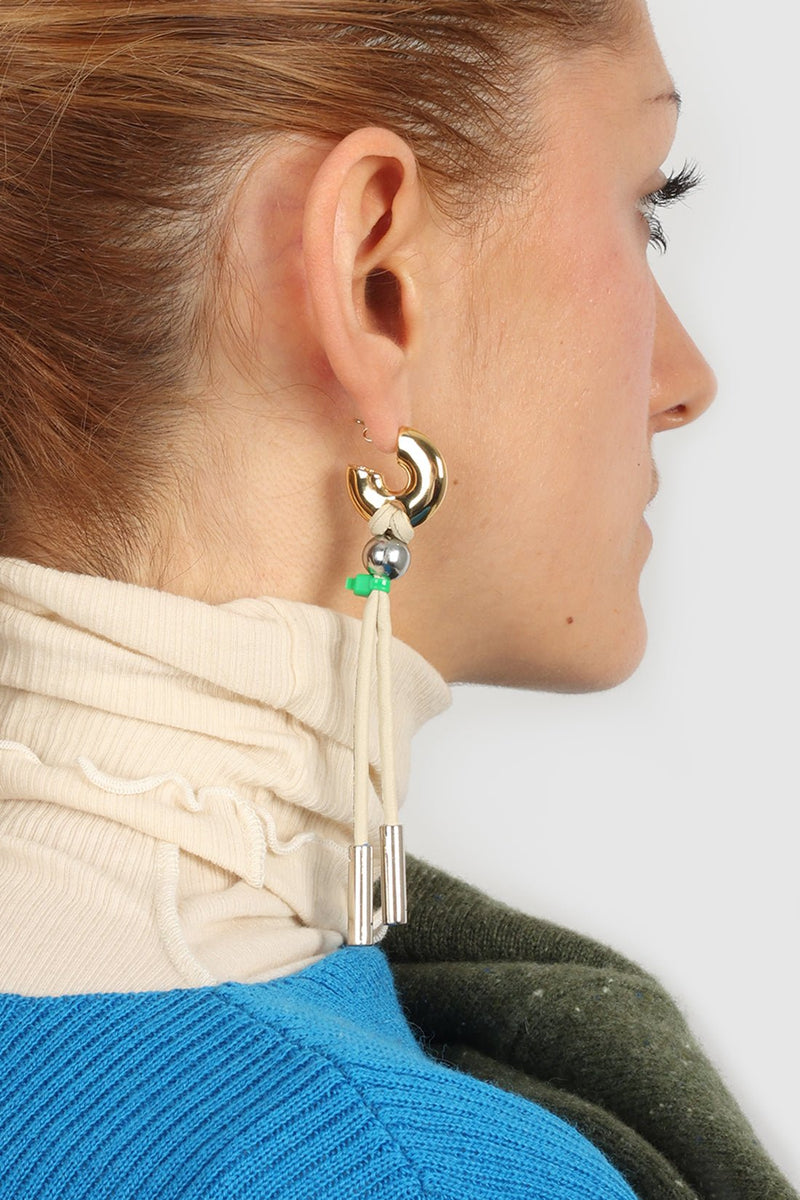 EARRINGS LA BÉBÉ CORDON GOLDEN/CREAM - image secondaire