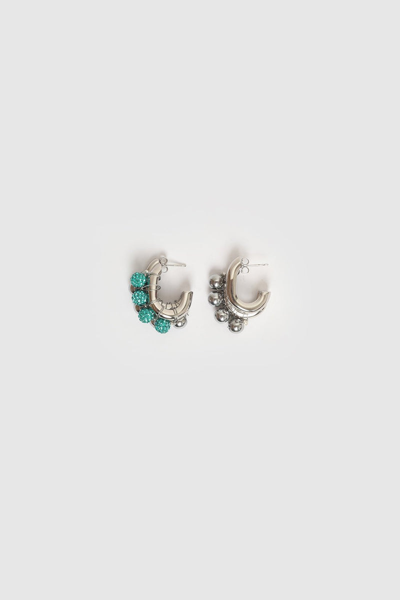 EARRINGS LA BICHRIS SILVERED/BLUE
