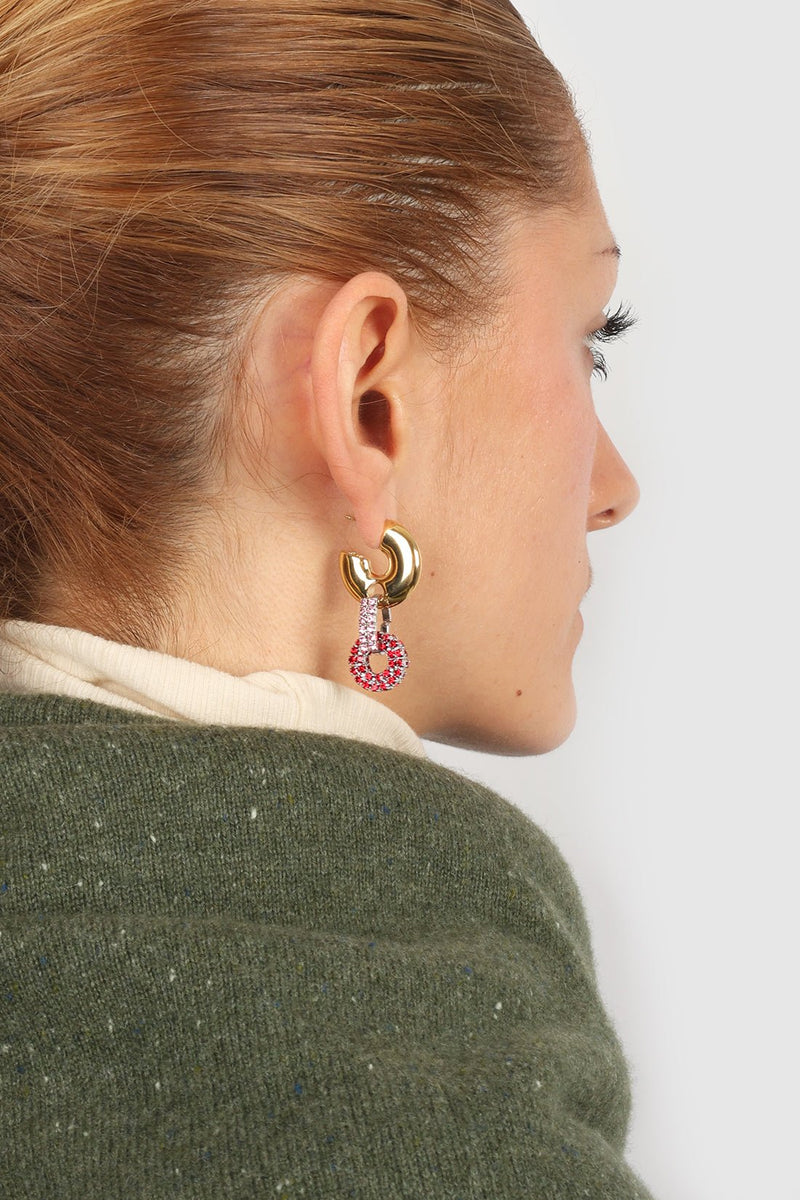 EARRINGS LA FOUQUETS GOLDEN/STRASS - image secondaire