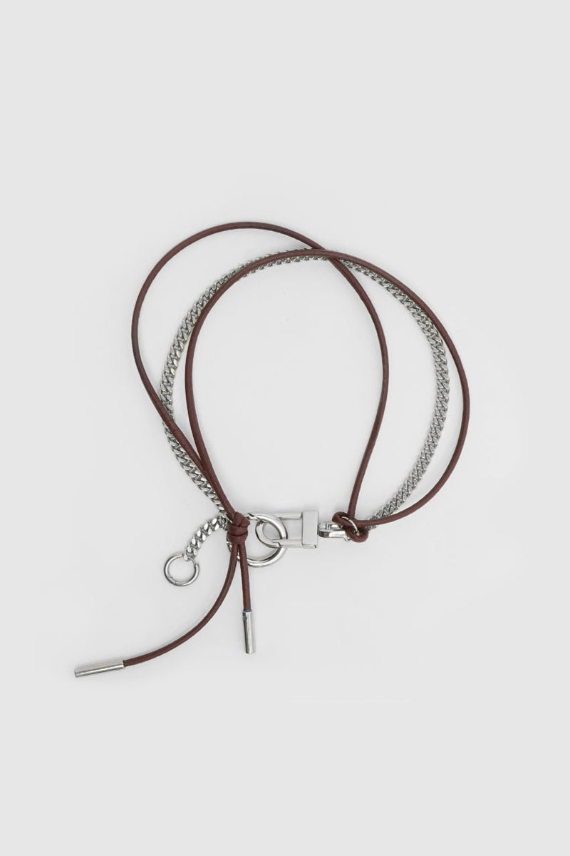 NECKLACE LE JUILLET SILVERED/BURGUNDY