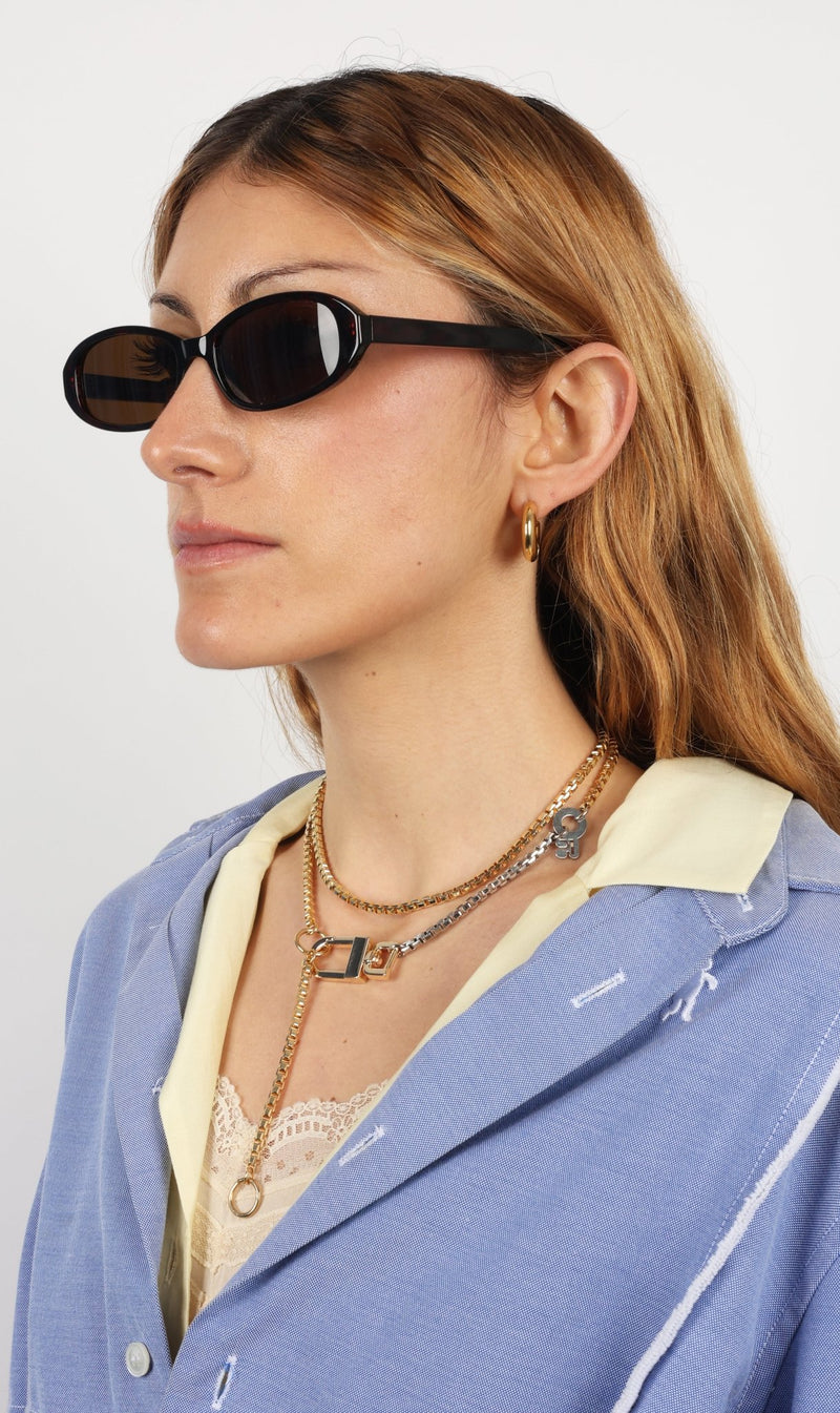 NECKLACE LE DOUBLE GOLDEN/SILVERED - image secondaire