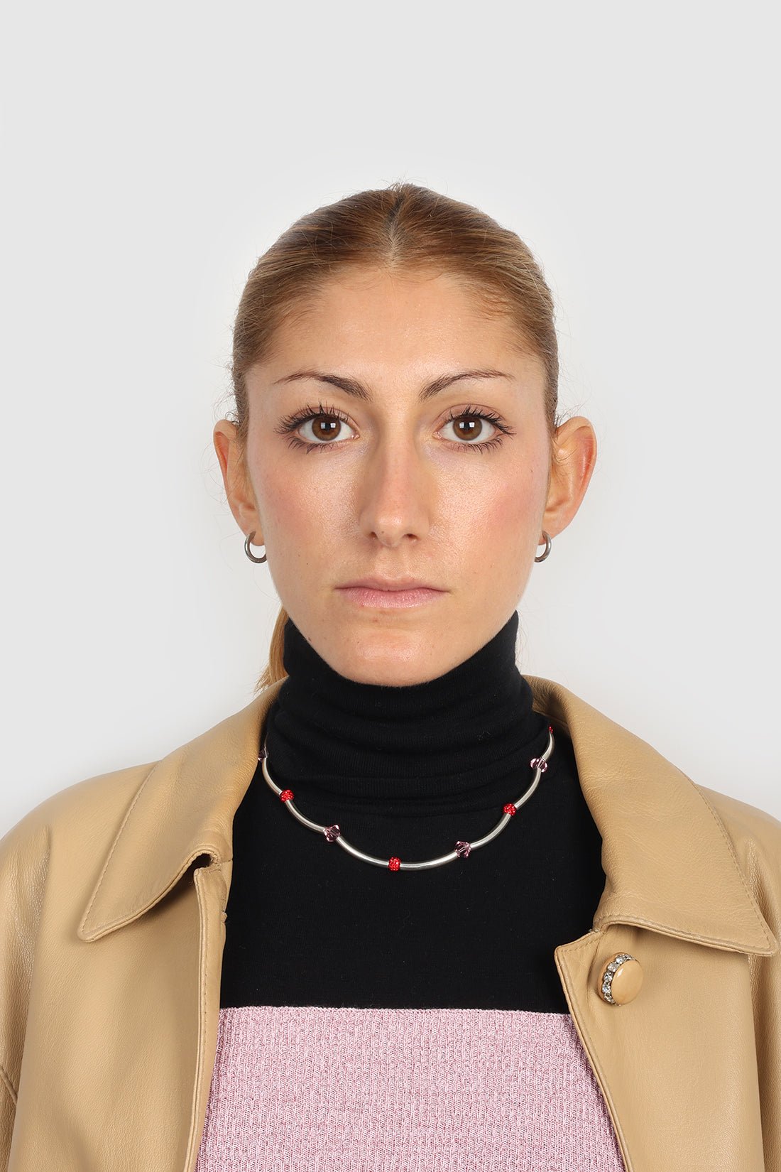 KITESY MARTIN STUDIONecklaceNECKLACE LE MACARONI SILVERED/RED/PINK