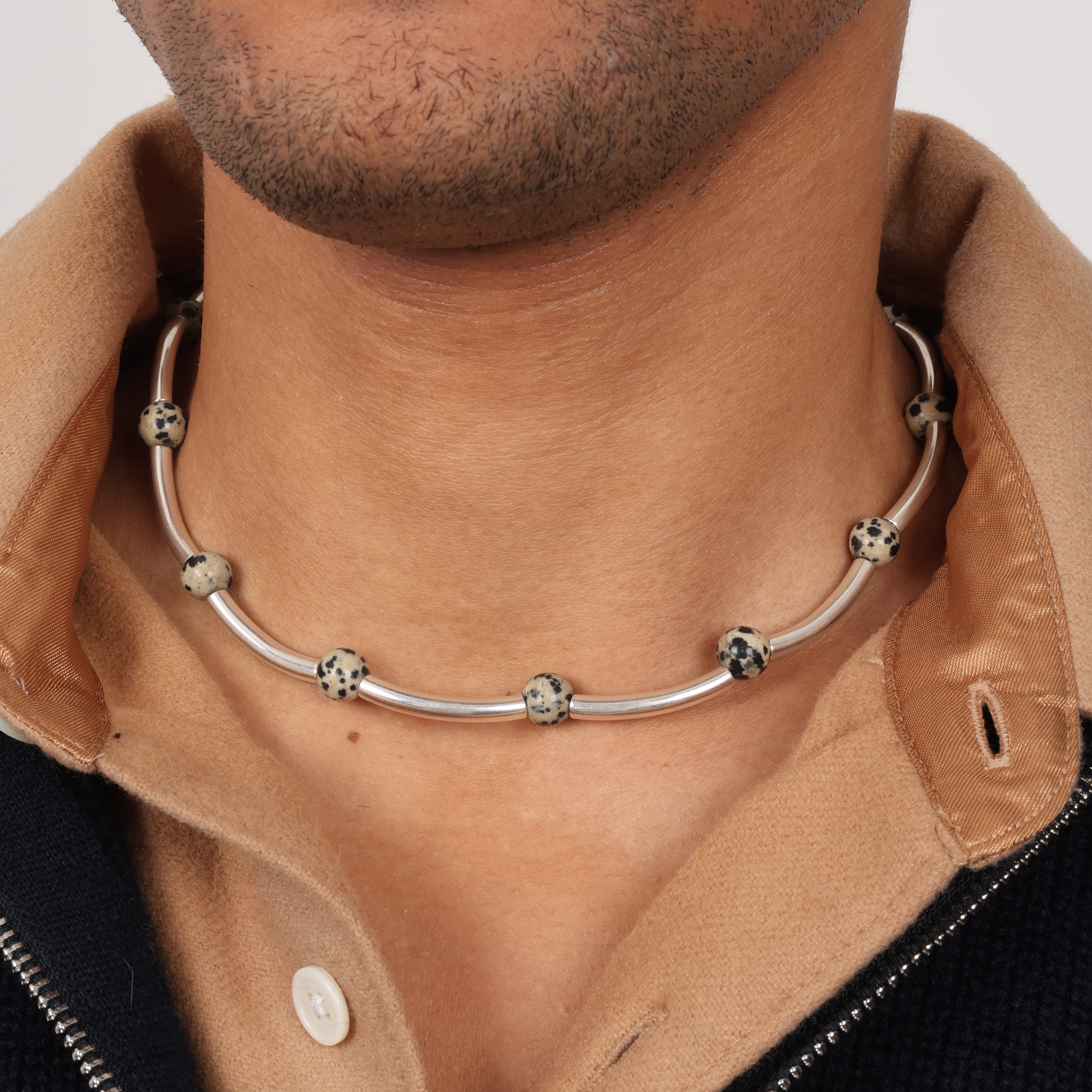 NECKLACE LE MACARONI JASPER