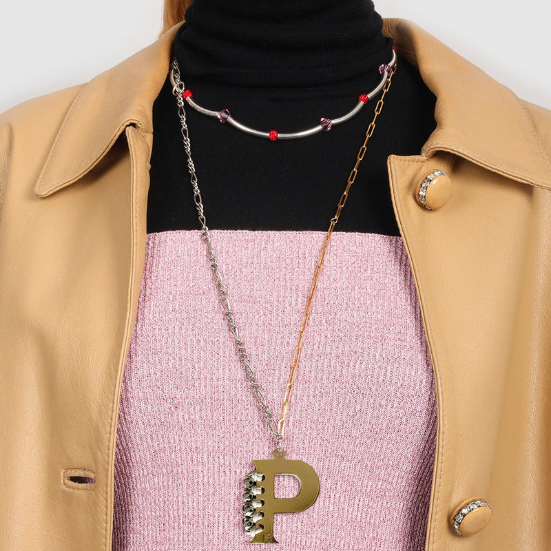 NECKLACE LE MONOGRAMME GOLDEN/CREAM - image secondaire