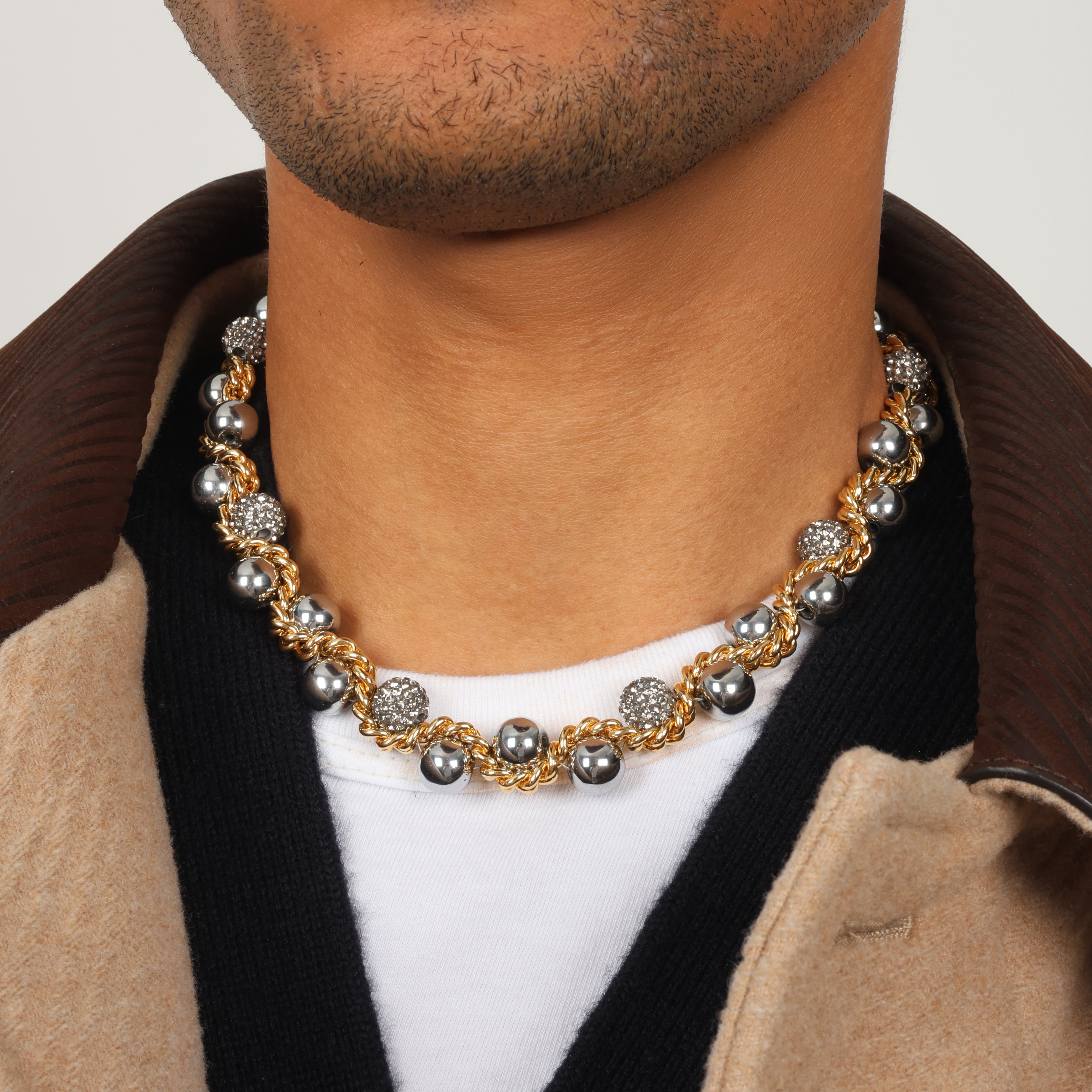 NECKLACE LE SERPENT STRASS GOLDEN/SILVERED