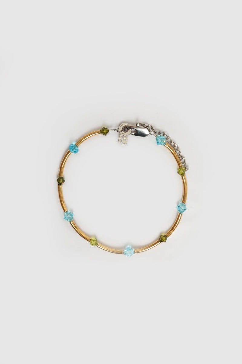 NECKLACE LE MACARONI GOLDEN/BLUE/GREEN