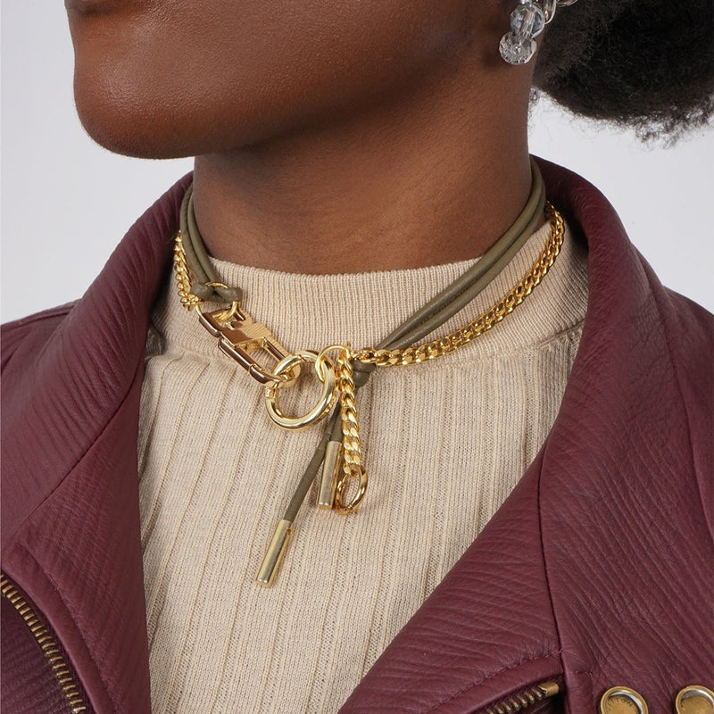 NECKLACE LE JUILLET GOLDEN/KAKI - image secondaire