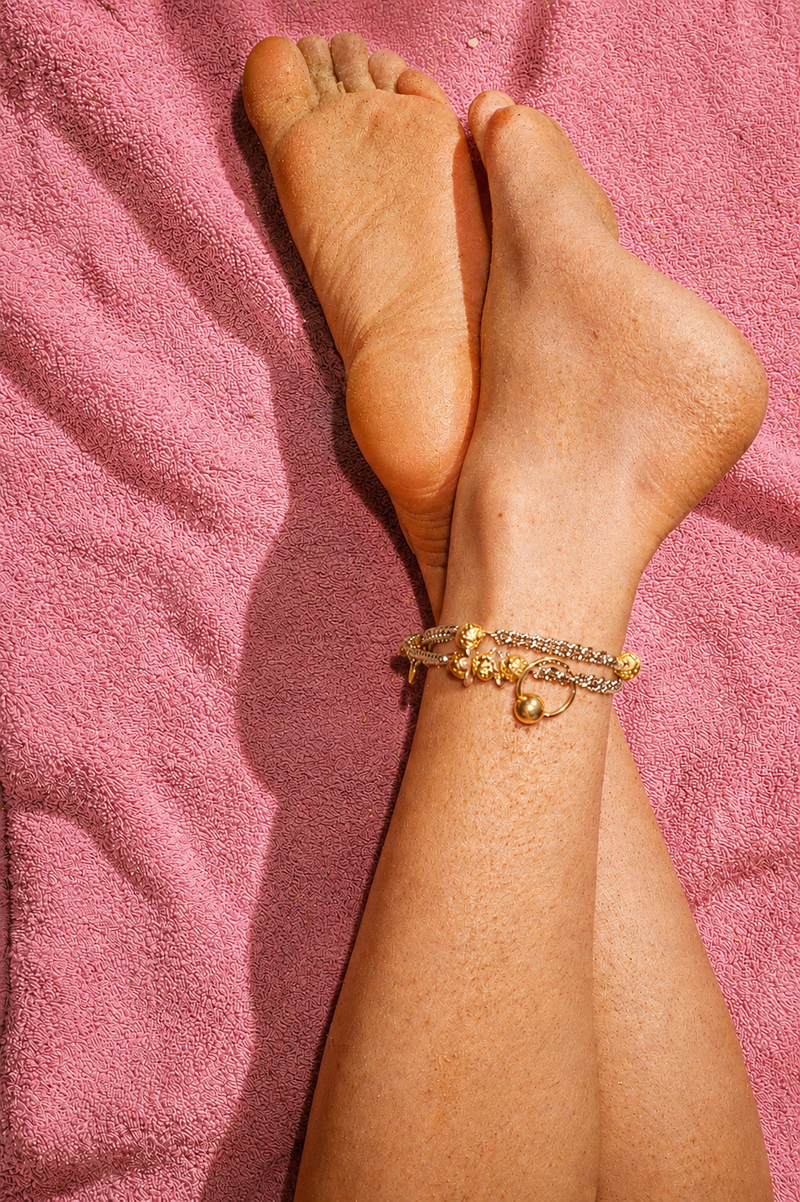 BRACELET DE CHEVILLE LE PLUTON DORÉ/ARGENTÉ - image secondaire
