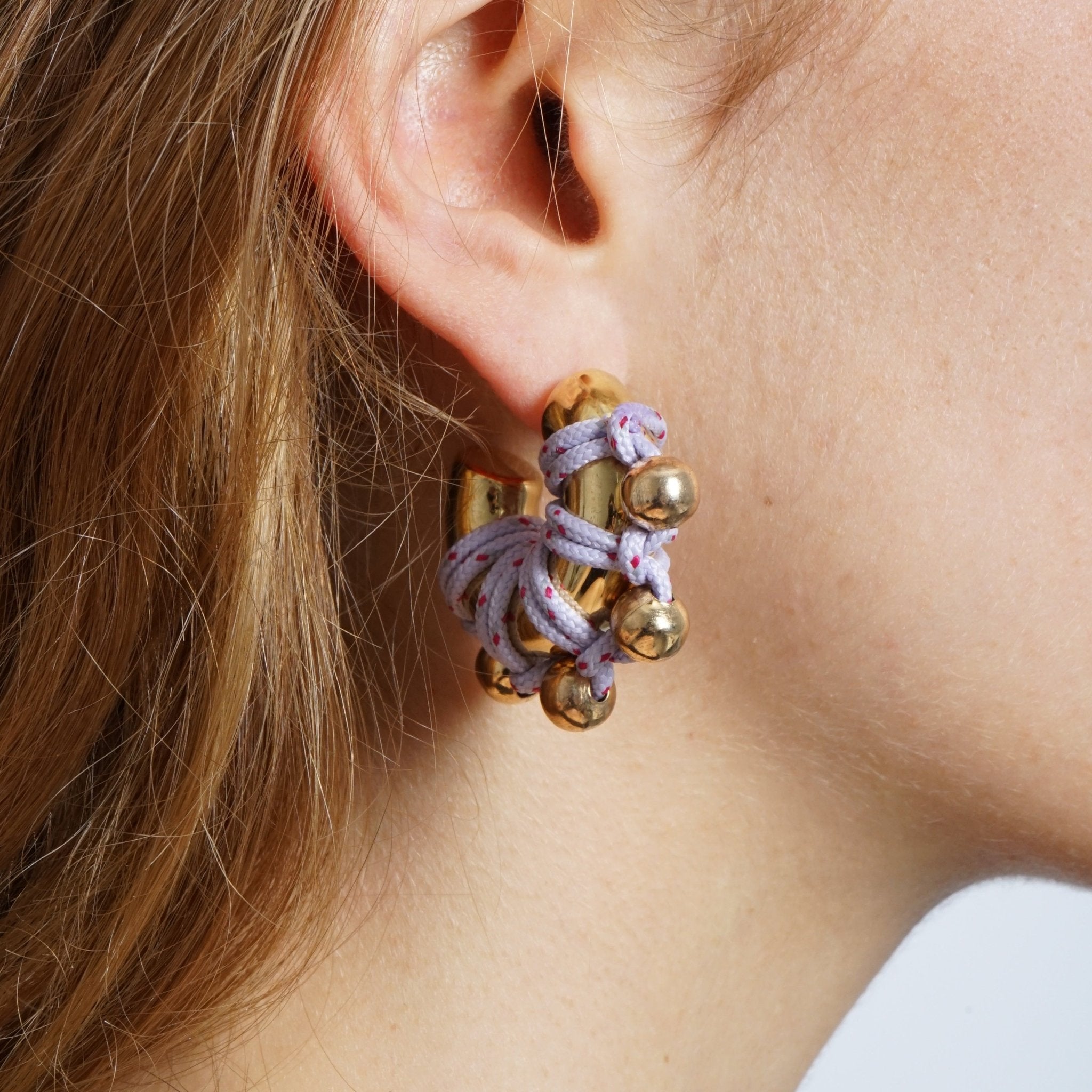 REAWAKENED EARRINGS LA CHUNKY GOLDEN/LILAC