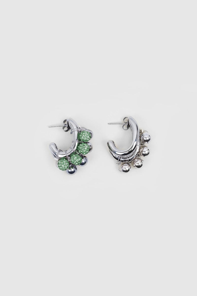 EARRINGS LA BICHRIS SILVERED/GREEN