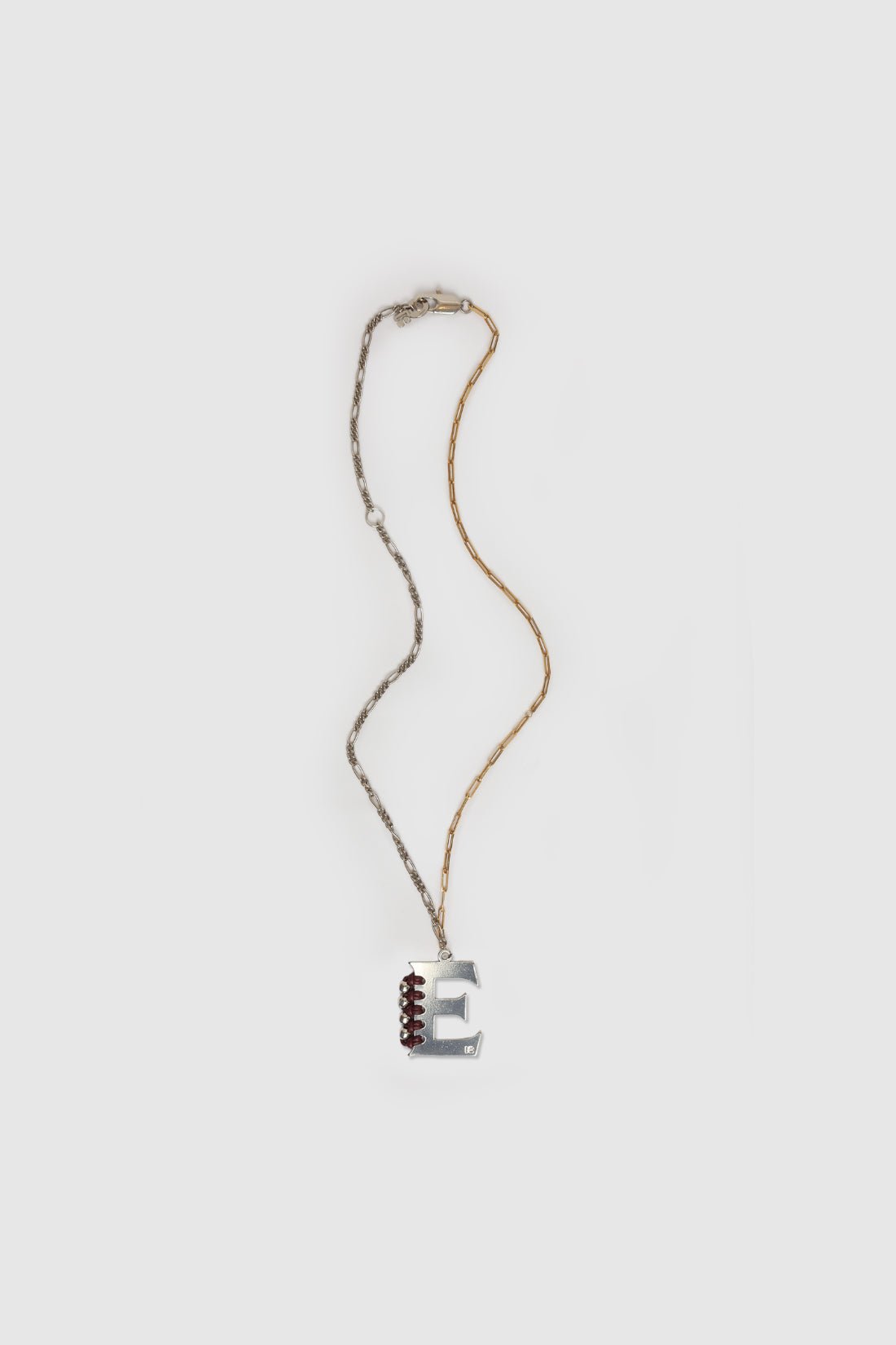 KITESY MARTIN STUDIONecklaceNECKLACE LE MONOGRAMME SILVERED/BURGUNDY