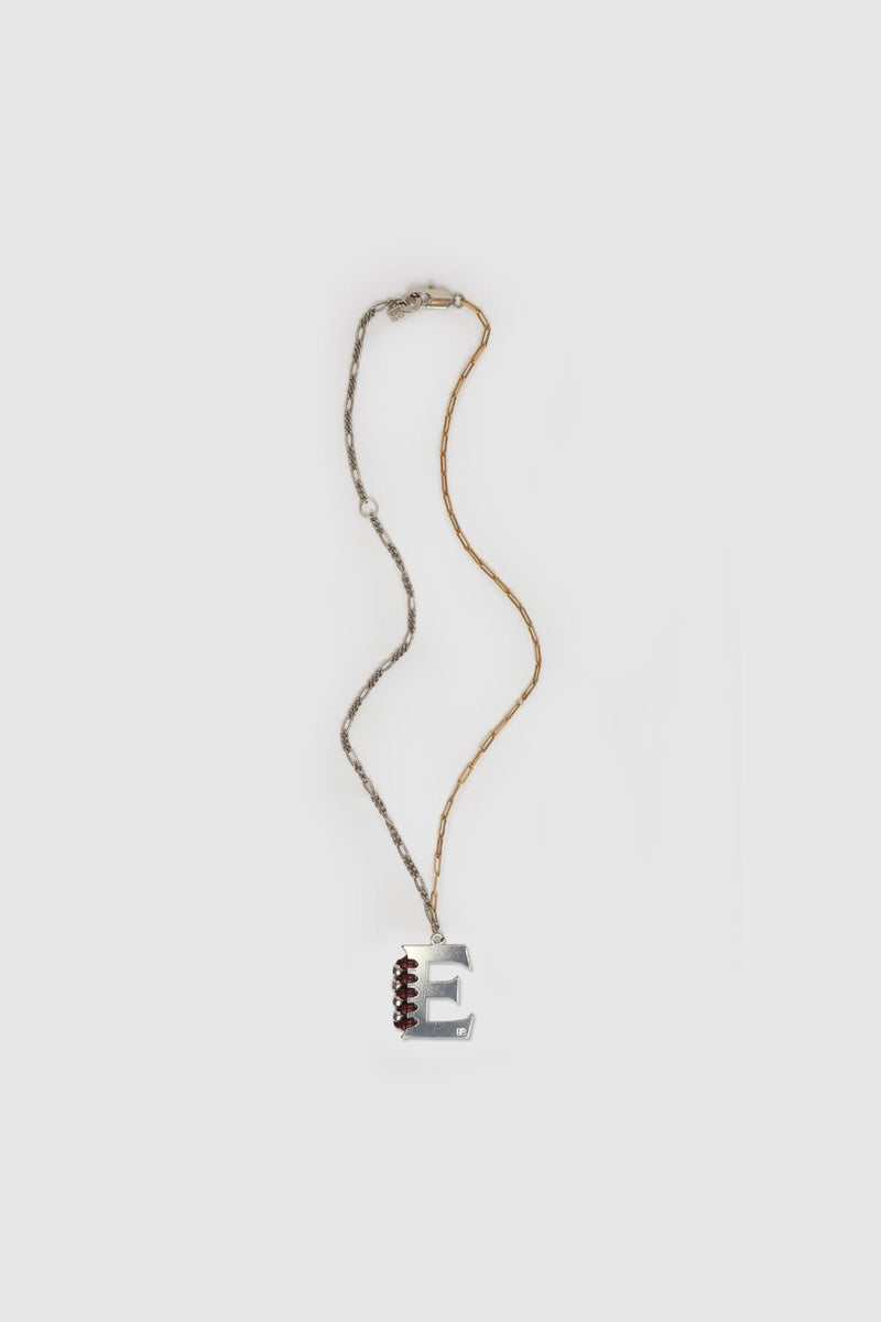 NECKLACE LE MONOGRAMME SILVERED/BURGUNDY