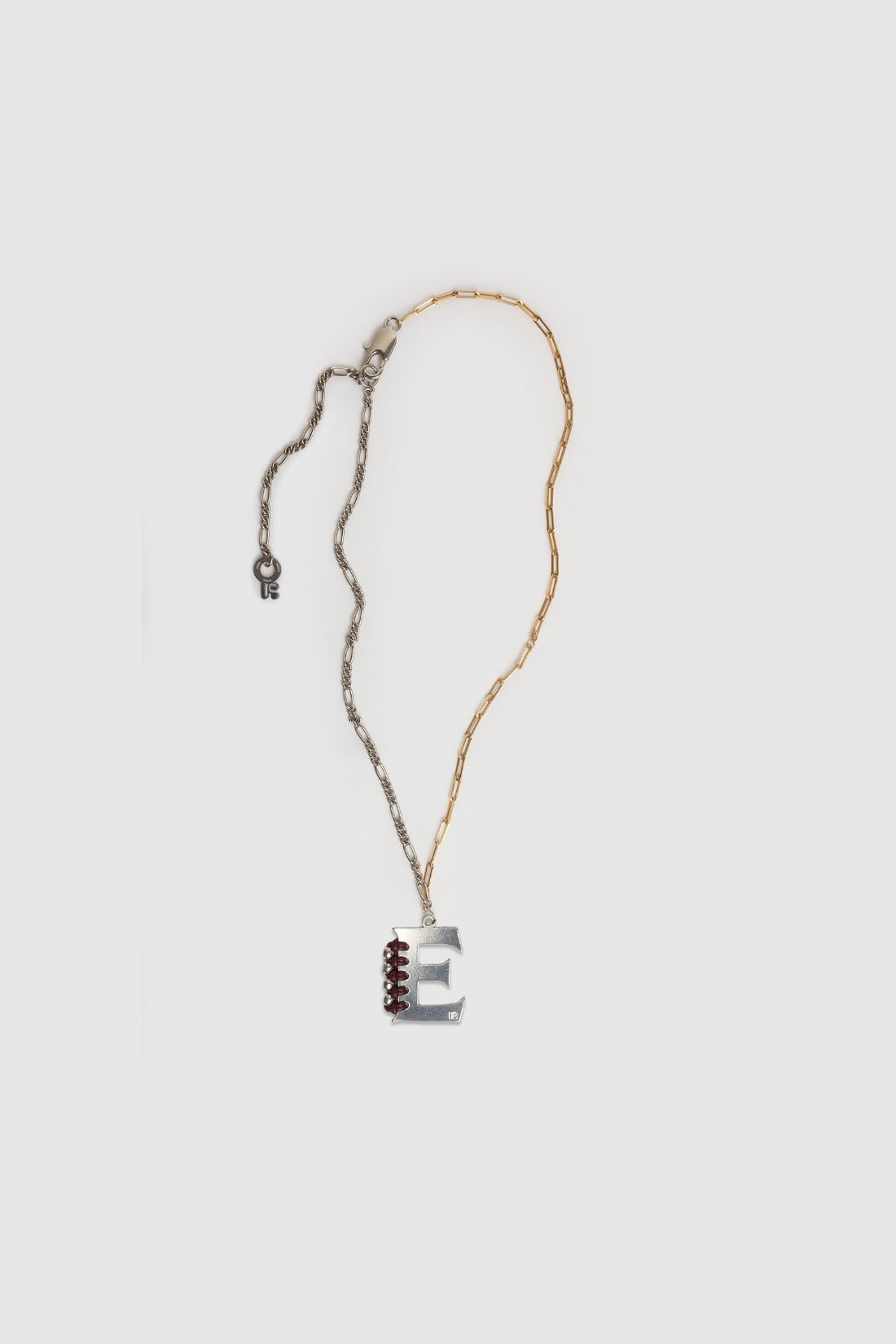 KITESY MARTIN STUDIONecklaceNECKLACE LE MONOGRAMME SILVERED/BURGUNDY