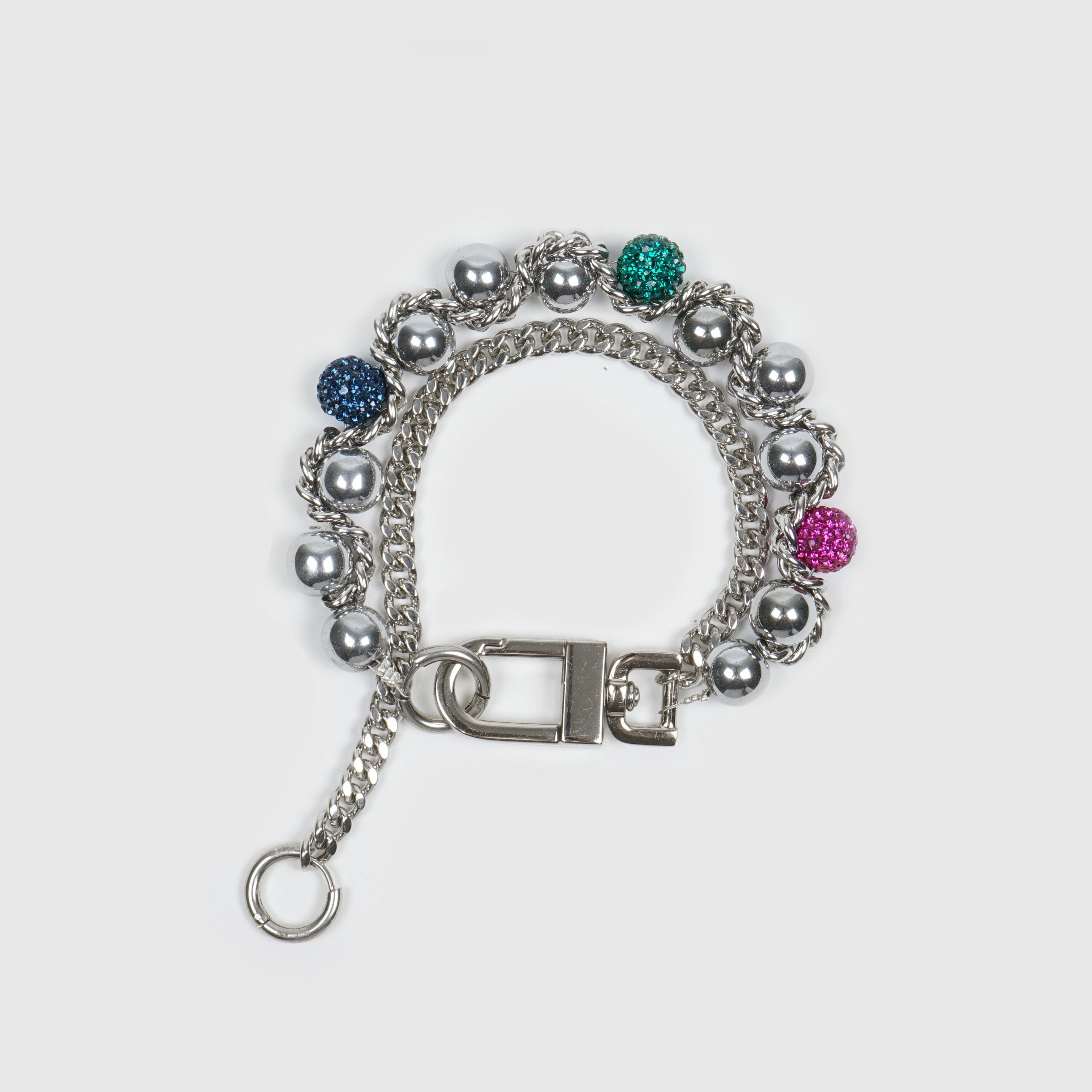 BRACELET LE SERPENT STRASS SILVERED/MULTICOLOR