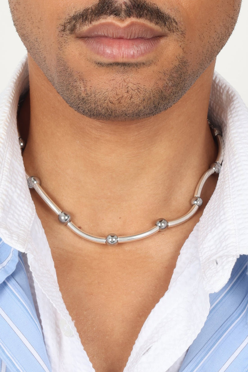 NECKLACE LE MACARONI SILVERED - image secondaire