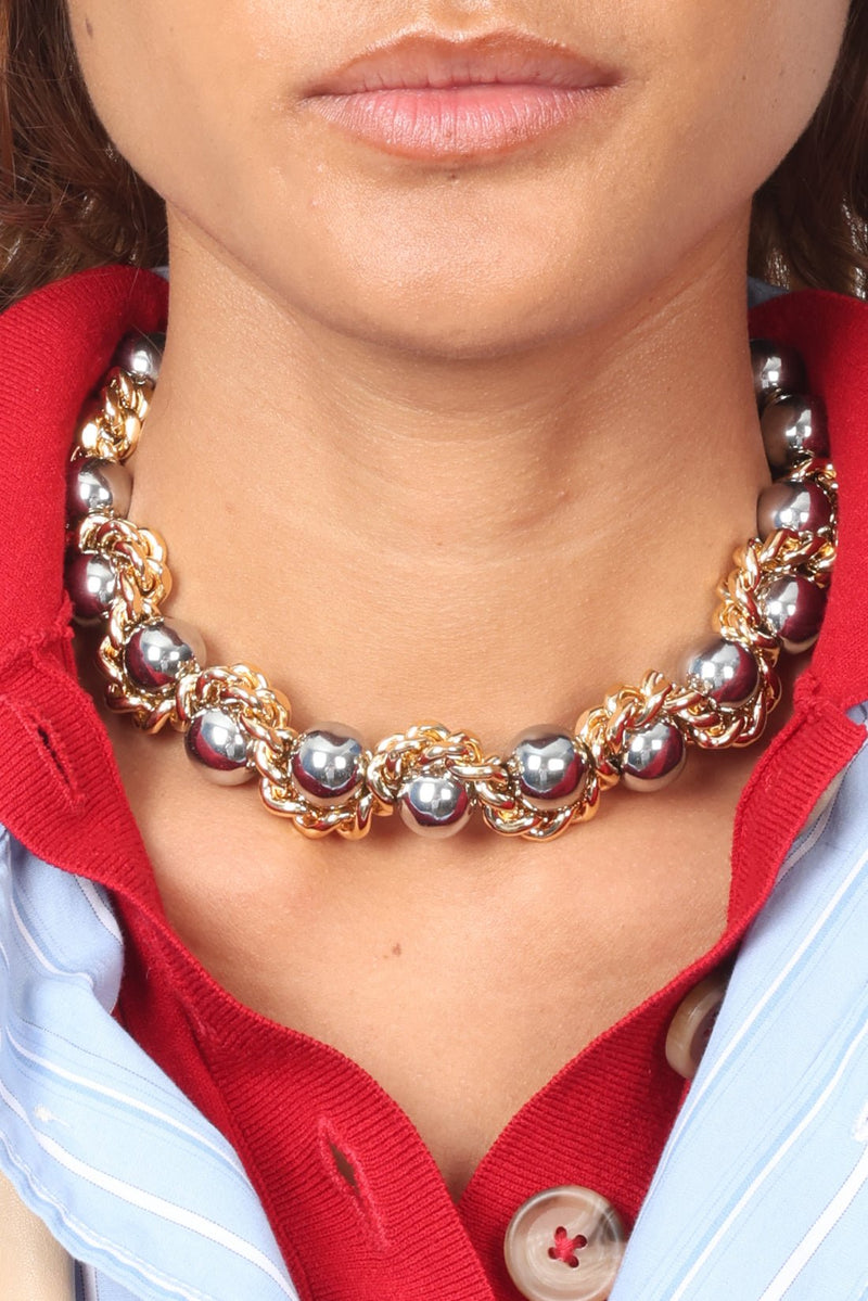 NECKLACE LE SERPENT CHUNKY GOLDEN/SILVERED - image secondaire