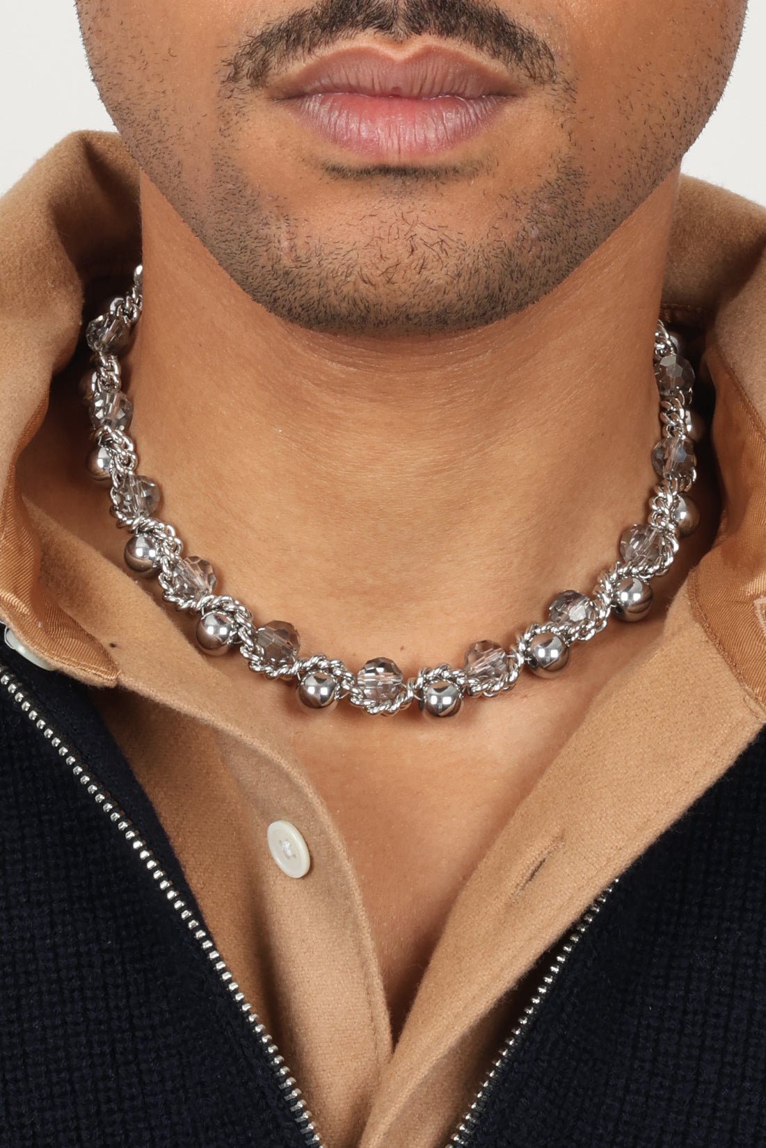 KITESY MARTIN STUDIONecklaceNECKLACE LE SERPENT SILVERED/CRYSTAL