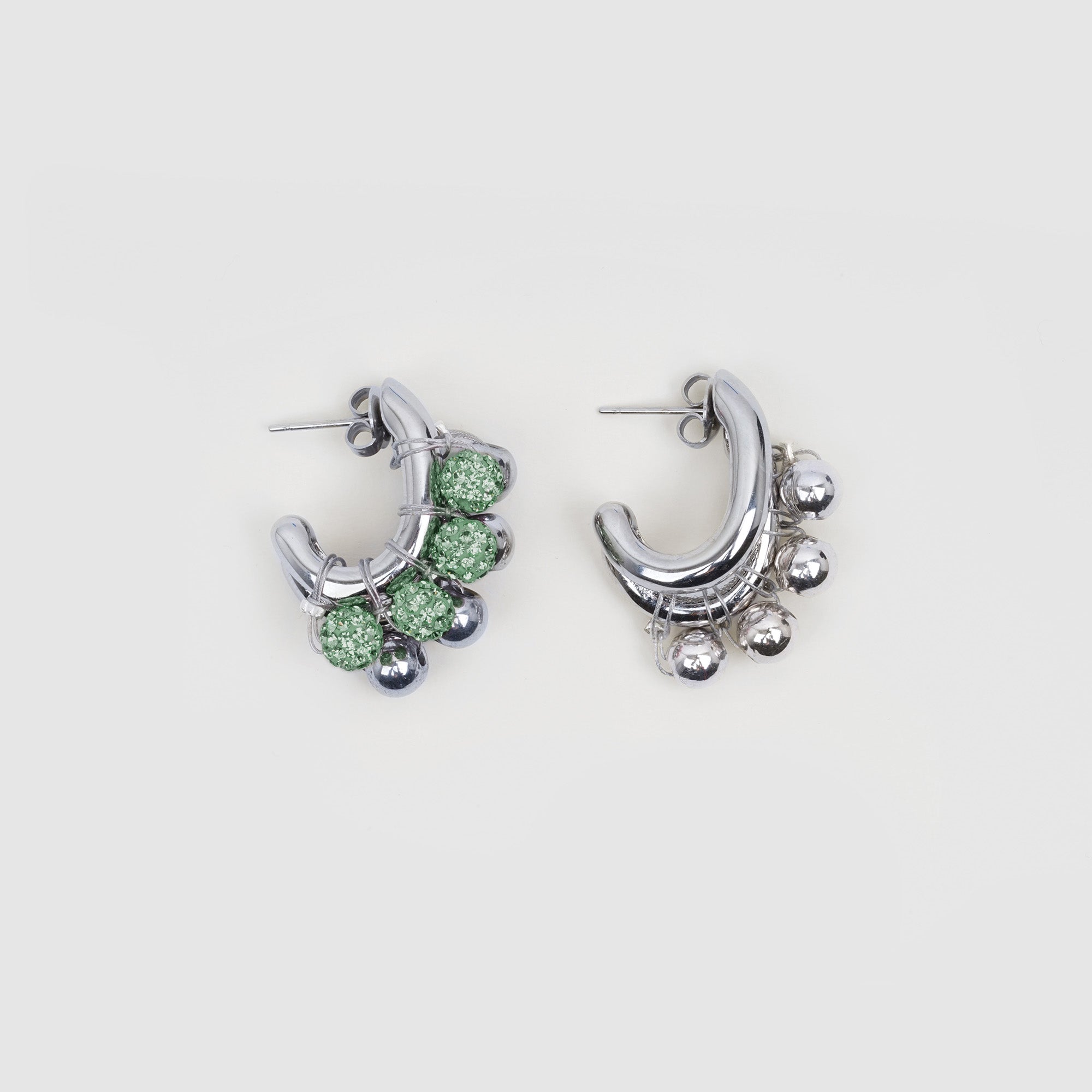 EARRINGS LA BICHRIS SILVERED/GREEN