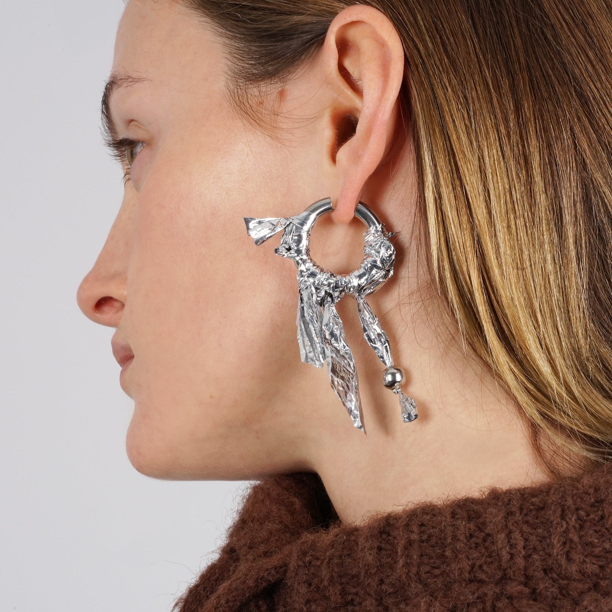 REAWAKENED EARRINGS LA SPOUTNIK SILVERED